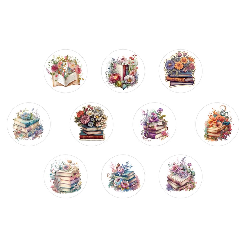 500 наклеек/рулон Книги, Цветы, Рулоны, Рулоны, Лента Наградные детские наклейки, Креативная лента для блокнота
