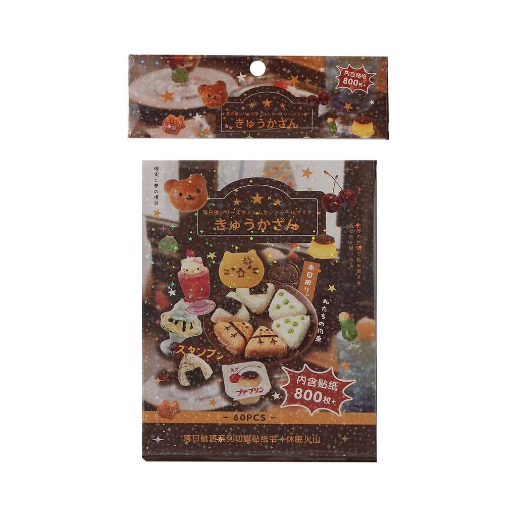 Vintage Tri-Fold Die-Cut Sticker Book - 60pcs Retro Decals for Journal & Scrapbooking