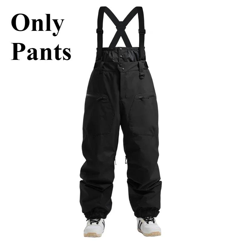 Winter New Skiing Pants Thickening Warm Ski Overalls Men Loose Snow Clothes Outdoor Windproof Snowboard Trousers Waterproof Pant