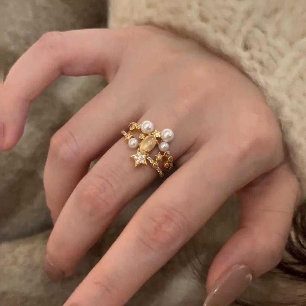 Women's Vintage Gold Brushed Adjustable Ring with Medieval Style Design