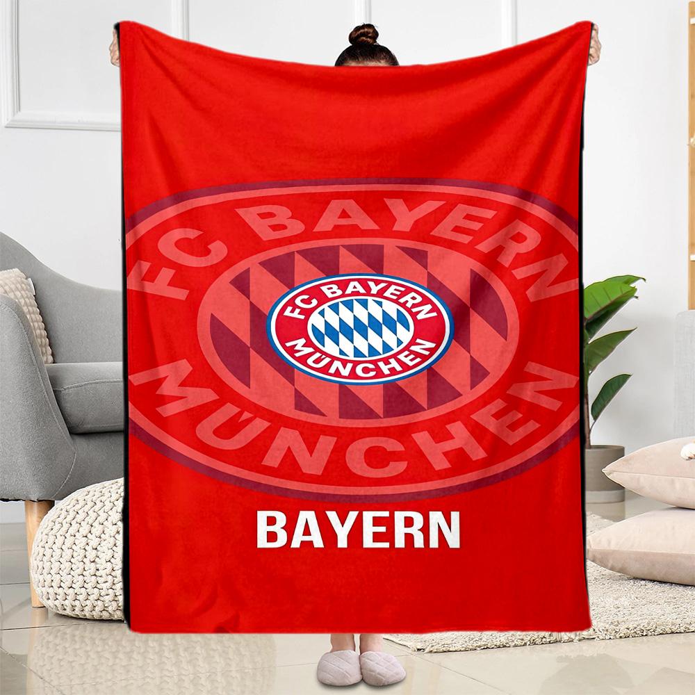 Bayern Munich Blanket Warmthful Decor Perfect for Office Chair Livingroom Seaside Four Seasons Universal Playful Design