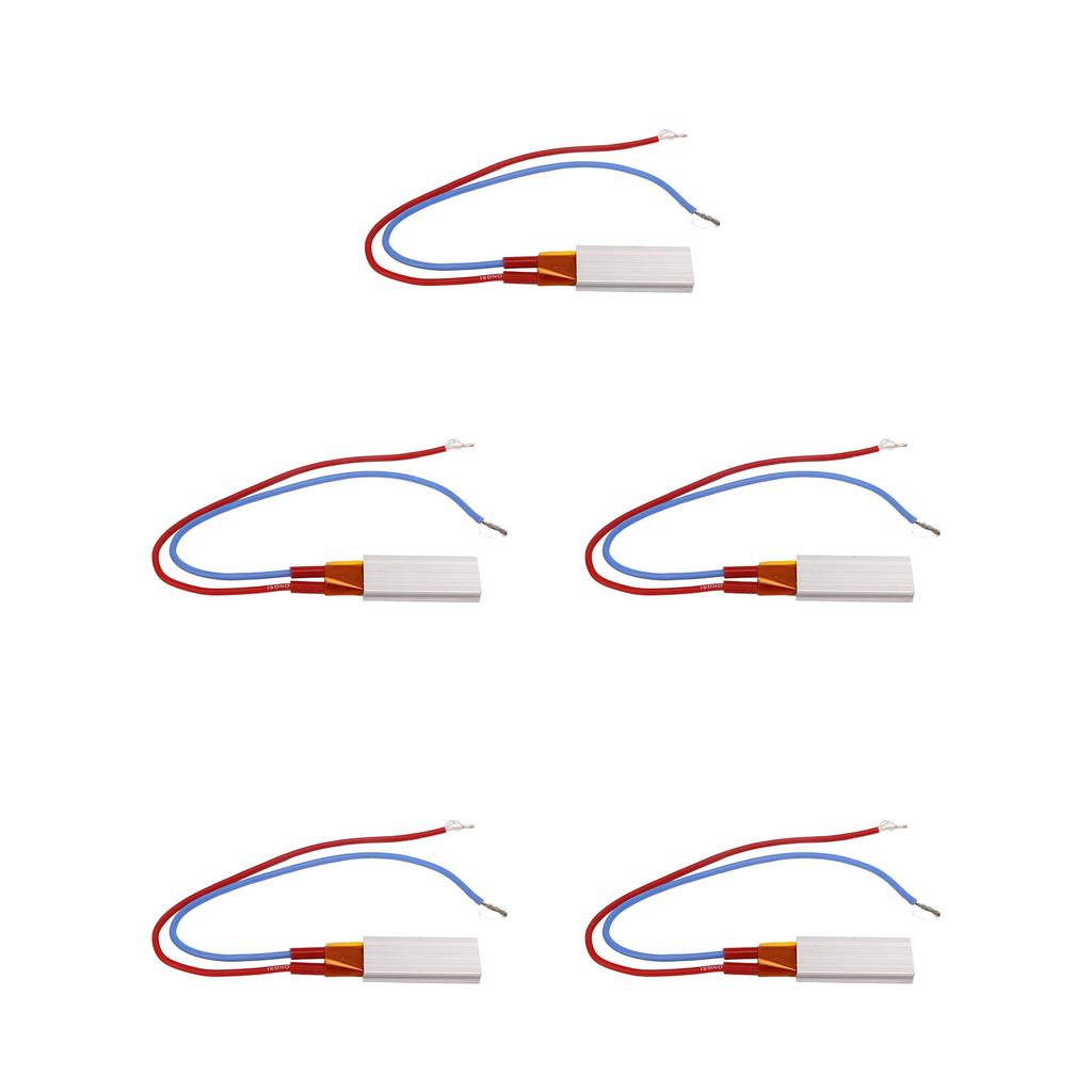 5 шт. Нагревательный элемент PTC Алюминиевый корпус Керамический термостат Нагревательная пластина 220 В 200 градусов Цельсия Красный Синий Кабель