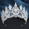 AB Crystal Pageant Miss Bridal Crown Vintage Baroque Rhinestone Big Tiara Wedding Headdress for Party Jewelry Hair Accessories