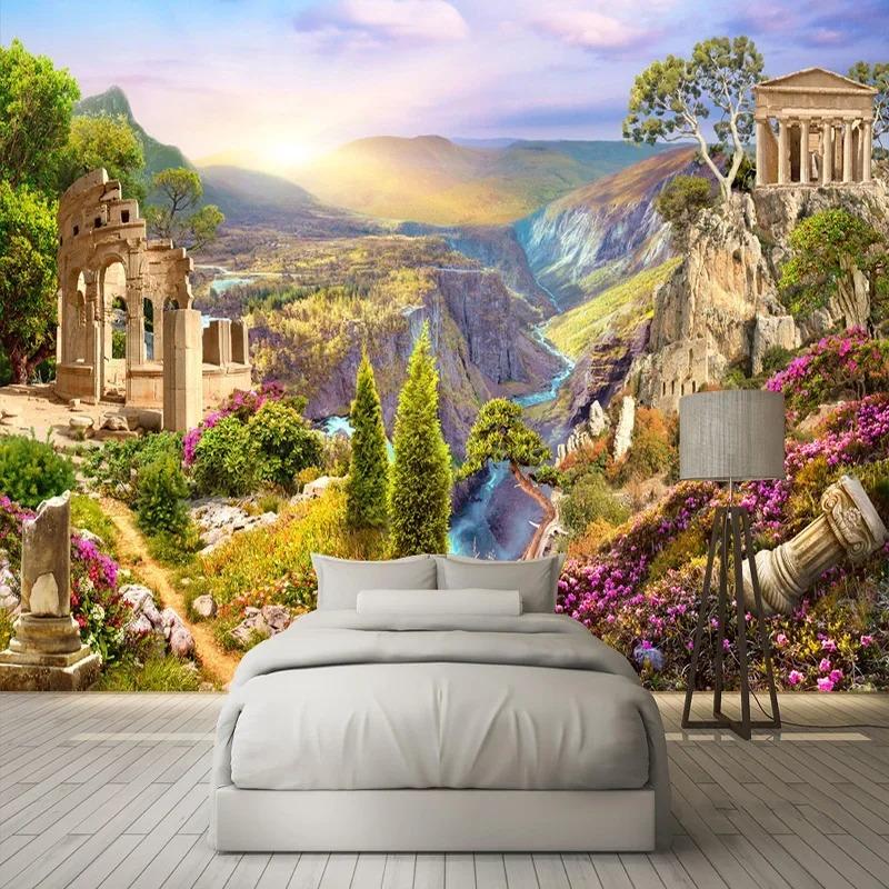 Фотообои 3d Сад Пейзаж Природа Фреска Гостиная Спальня Обои Для Стен 3d