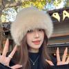 Hat Winter New Beret Fashion Wild Thickened Warm Imitation Fox Hair Mink Velvet Mongolia Hat Women's Hat