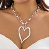Thick Chains with Big Hollow Heart Pendant Necklaces for Women Trendy Exaggerated Large Accessories on Neck 2026 Fashion Jewelry