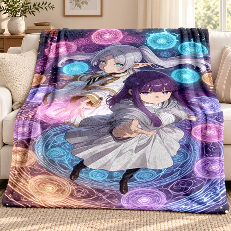 Frieren blanket Flannel Blanket Soft Cozy Plush Throw for Sofa Bed Lightweight Home Decoration Outdoor camping