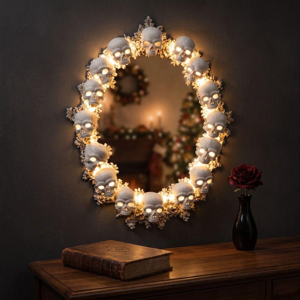Dark Style Gothic Mirror Vintage Style Wall Mirror Goth Decor Halloween Mirror Bedroom