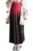 Hakama with Blurred Rose Bouquet and Cherry Blossom Crown for Women Deep Red [Kyoetsu] Embroidery, (LL, A)