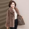 Women Winter Mink Fur Coat Fashion Middle-aged and Elderly Autumn and Winter Leisure Woolen Fur Coat.