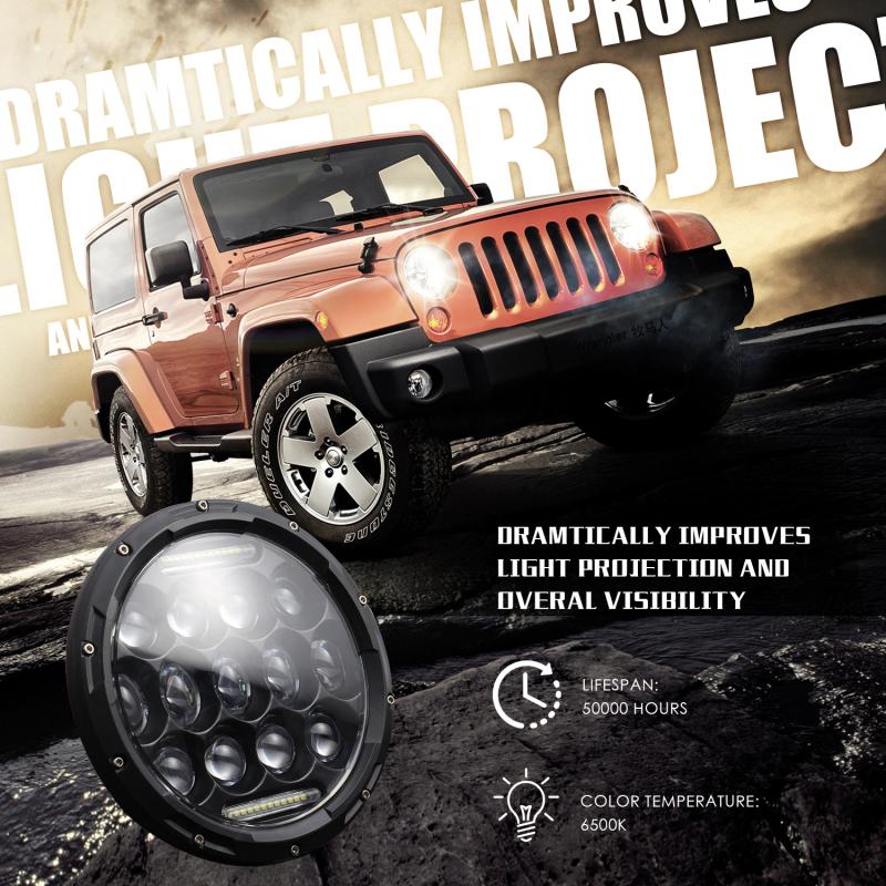 Высокая мощность H4/H13 7 дюймов 300 Вт круглые светодиодные фары указателя поворота белые DRL