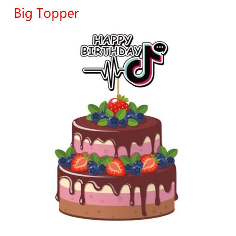 Набор красочных принадлежностей для дня рождения в стиле Тик Ток, включающий веселую посуду, декор, тарелки, стаканы и баннер