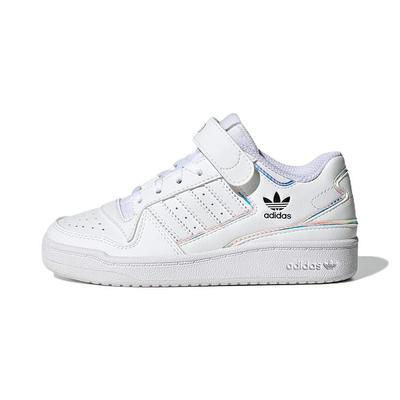 Forum Low J Белые переливающиеся детские кроссовки Cloud-White Core-Black GY9254
