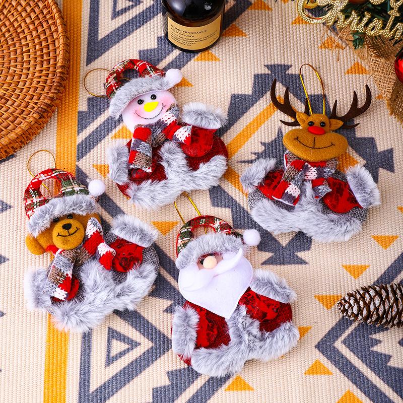 Christmas decorations, fabric pendants, Christmas tree pendants, Santa Claus doll pendant gifts