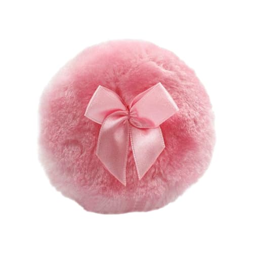 Furry Powder Puff, Baby Powder Puff for Adults, Soft Round Body Cosmetic Powder Puff with Ribbon Ribbon, Dry Makeup Tool for Home/Travel, Body Powder