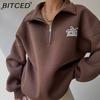 Plus Fleece Printed Long Sleeve Jumper Fall and Winter Fleece Sweater