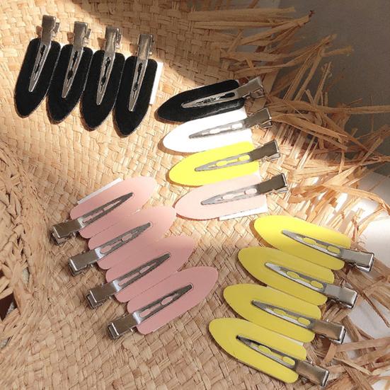 4Pcs Hair Clips Bright Color Seamless Hair Barrette Easy-wearing Decorative Ultra-light Non-slip Acrylic Women Bangs Clips Ornament