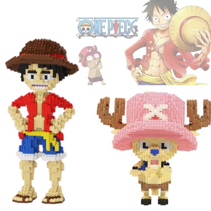 One Giant Piece Building Blocks Puzzle Toy Luffy Chopper Anime Abs Material