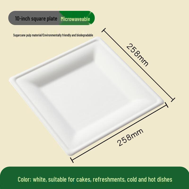 Biodegradable Square Sugarcane Pulp Plates