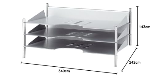 Plus Стальной лоток, формат А4, 3 яруса, DT-003, 89-279, Серебристый