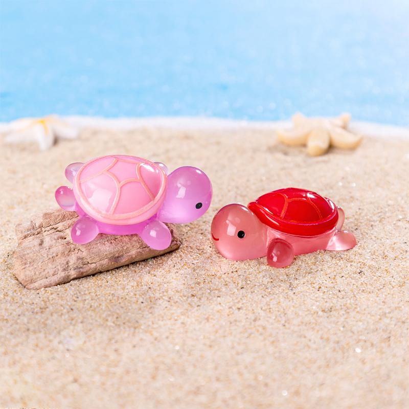 Милый мультяшный смоляной светящийся черепаховый орнамент мультяшный аквариум миниатюрный настольный DIY украшение для дома аксессуары подарки