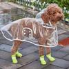 Pet Raincoat Transparent Snap Button Design Hooded Minimalistic Adjustable Windproof Soft Dog Rainwear Pet Rain Gear Rain Supply