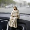 Смола Иисус Автомобильное Украшение Фигурка Компактный Сидящий Дизайн Ручная Работа Статуя Иисуса Панель Приборов Стол Полка Домашний Офис Декор