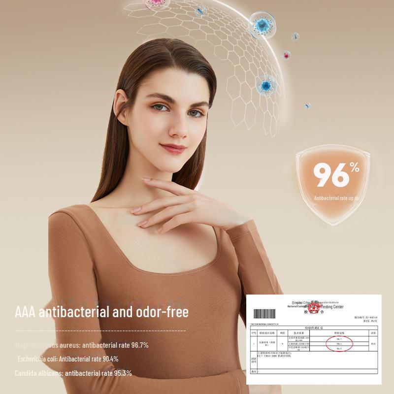 Комплект женского термобелья Meiyabi: Верх и низ из утолщенного немецкого бархата с функцией самонагрева для осени.