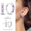 Серьги-кольца из серебра 925 пробы с разноцветными цирконами, паве, серьги-кольца для женщин, девушек, ювелирный подарок