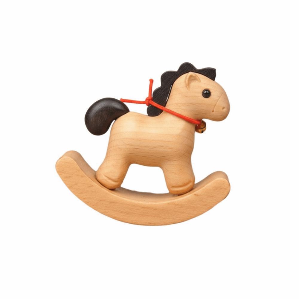 Wooden Material Balance Art Adornment Carved Design Miniature Rocking Horse Bar Decor