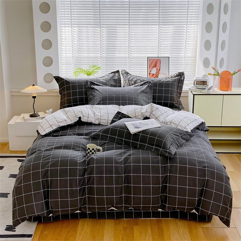 Premium 100% Cotton Bedding Set 3 Piece Duvet Cover Set (1 Duvet Cover 2 Pillowcase) Breathable Hypoallergenic Single/Double Bed