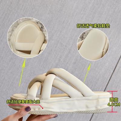 2025 лето новые шлепанцы на растворимой подошве женские для улицы фея стиль на толстой подошве крест сандалии женские повседневные модные женская обувь