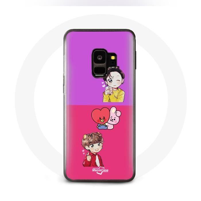 Case for Samsung Galaxy S9 Plus BTS BT21 Cooky And Tata Bangtan V And Jungkook Fanart