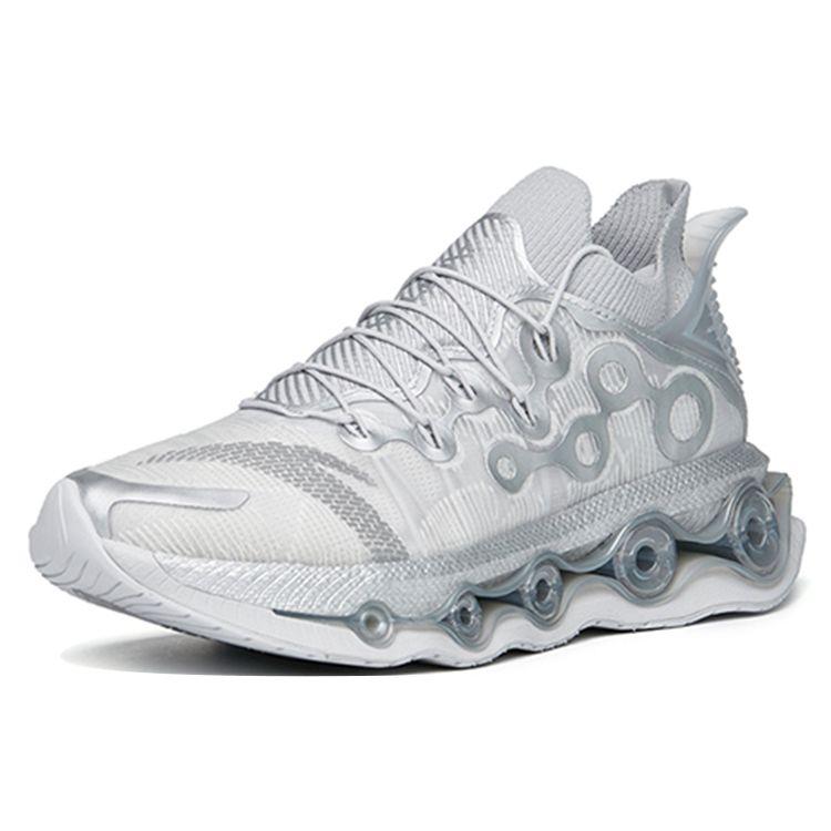 Anta Кроссовки Energy Ring Cushioning, легкие, прочные, нескользящие, с низким верхом, мужские, серебристые, 112215559-5