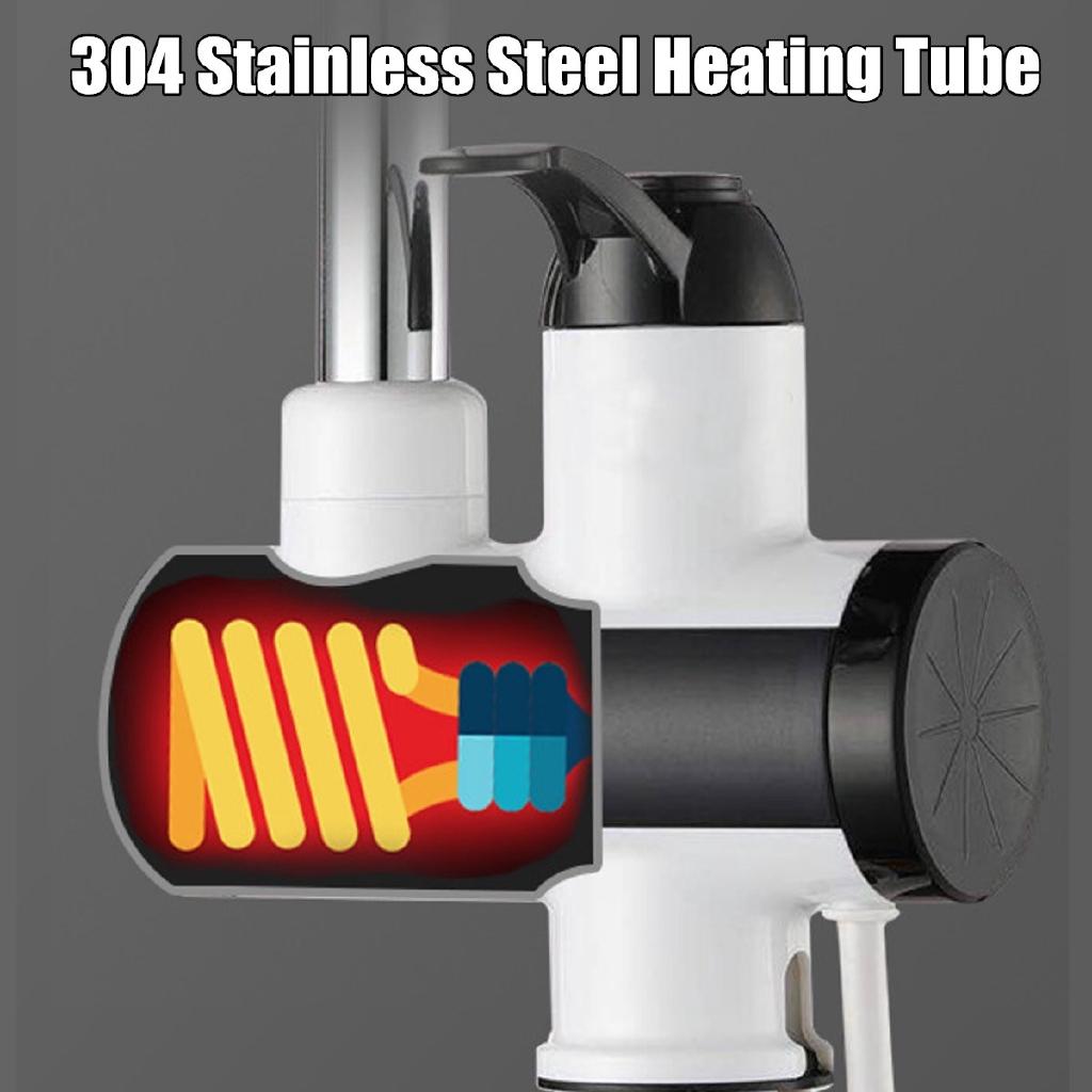 220V IPX4 Instant Electric Faucet Tap Hot Water Heater LED Display Bathroom Kitchen Under Inflow/Lateral Inflow 3000W