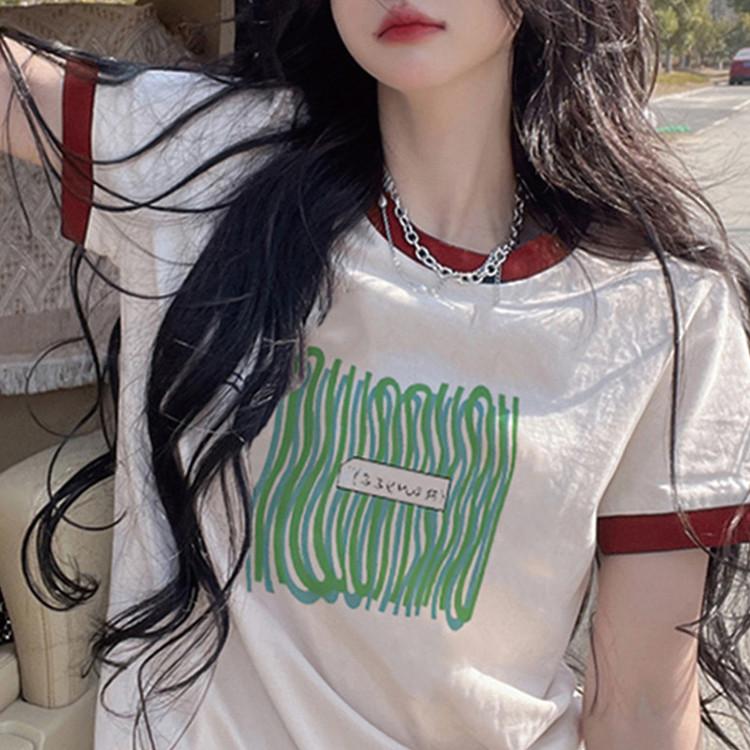 Printed short-sleeved T-shirt for women