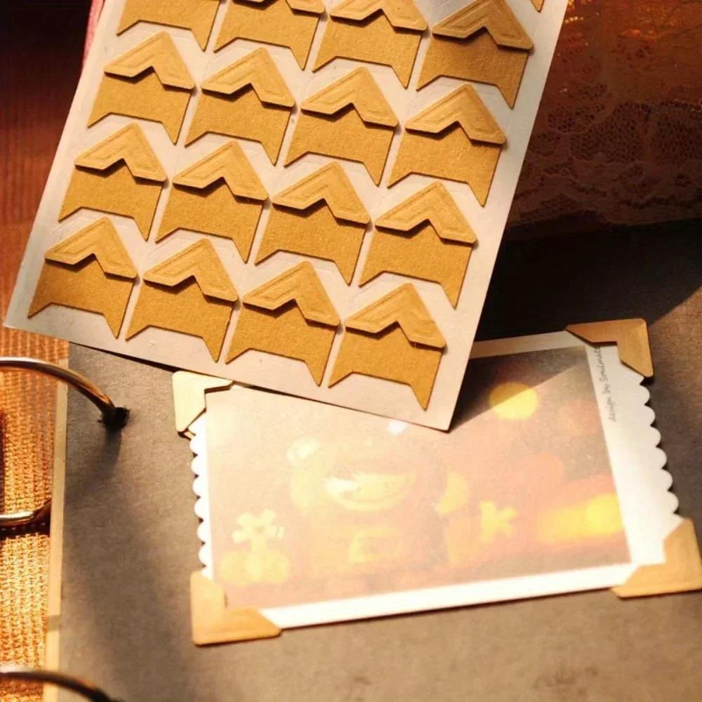 24 шт./лот 1 лист DIY Винтажные Угловые Крафт-бумажные Наклейки Для Фотоальбома Рамки Декора Скрапбукинга Защиты Фото Декор