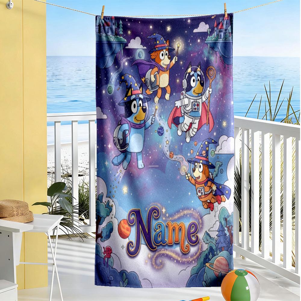 Happy Balloon Celebration Customized Name Beach Towel Quick-Dry Soft Microfiber