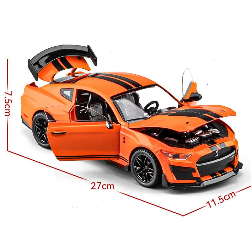 1:18 Мустанг Шелби GT500 Литой Автомобиль Diecasts & Игрушечные Транспортные Средства Модель Автомобиля Звук и Свет Оттяни Назад Автомобильные Игрушки Коллекция Подарки