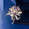 Luxury Color Bouquet Brooch High-End Female Elegant Atmosphere Crystal Flower Pin Exquisite Suit Accessories Corsage