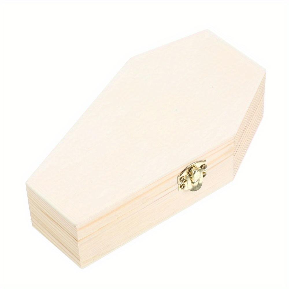 Wooden Flip Lid Coffin Candy Box Goodie Boxes Ring Case Necklace Organizer Jewelry