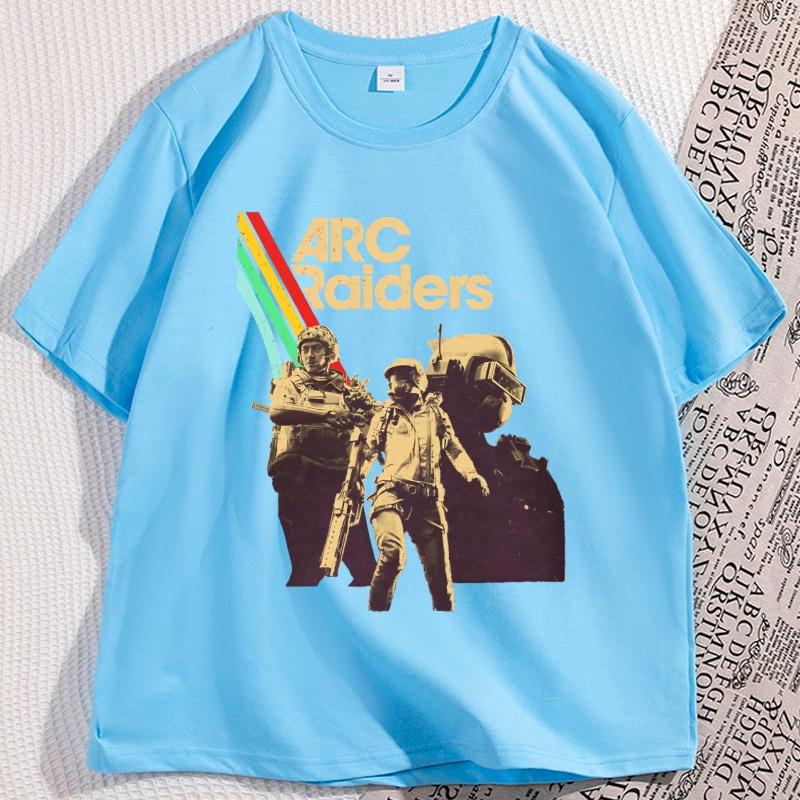 Футболка Arc Raiders Видеоигра Хлопок Графическая футболка С коротким рукавом Круглый вырез Y2K Уличная мода Забавный стиль Футболка Мужская футболка Одежда