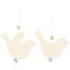 Decorative Objects - Wooden Birds - Beige - Solid Wood - Interior