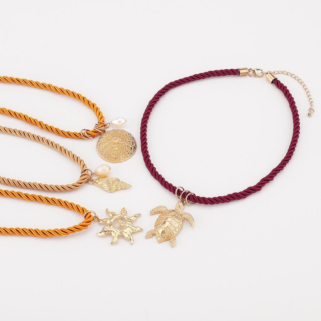 Tooxika Персонализированное ожерелье ручной работы в океанском стиле, летнее, для пары, для подруг, разноцветное веревочное ожерелье