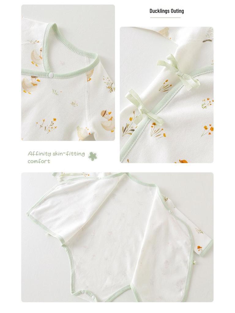 Baby Romper: Боди с длинным рукавом из чистого хлопка для новорожденных, подходит для весны, осени и лета - носка в четыре сезона