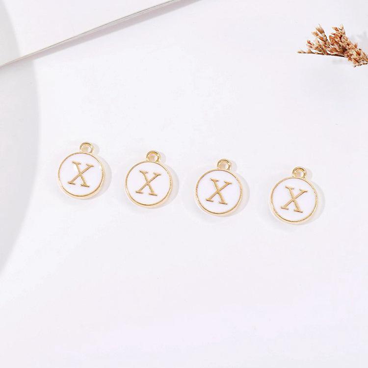 DIY Korean Letter Accessories Kit: 26 Alphabet Tags for Student Girls - Double-Sided, Large Hole Weaving Materials