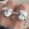 Bf Club Кольца Для Женщин Простые Геометрические Ручной Работы Неправильные Ретро Лицо Парня Девушки Кольцо Аллергия Для Подарка на День Рождения