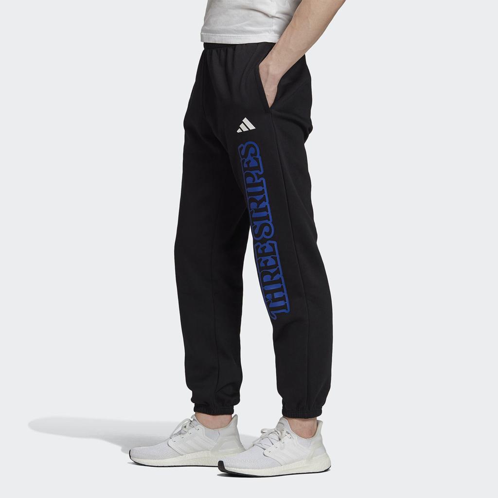 adidas 3-полосный графический логотип с принтом повседневные спортивные джоггеры мужские джоггеры черные FR6603
