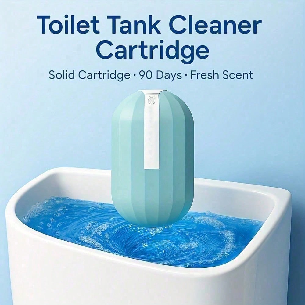 90 Day Automatic Toilet Bowl Cleaner Box Modern Plastic Build Long Last Fresh Blue Foam Scent Heavy Duty Cleaning Home Must Have