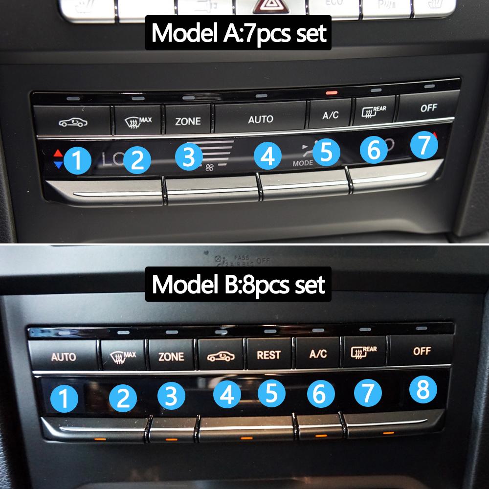 7 шт./8 шт. комплект центральной консоли, кнопка переменного тока, обогреватель, крышка переключателя кондиционера, колпачки климат-контроля для BENZ E Class W212